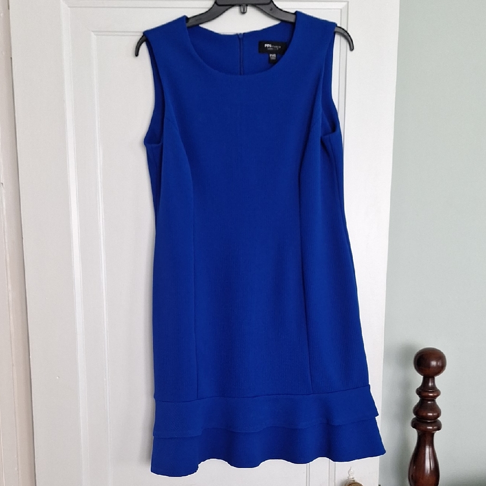 RONNIE NICOLE Royal Blue Sleeveless Tiered Shift Dress